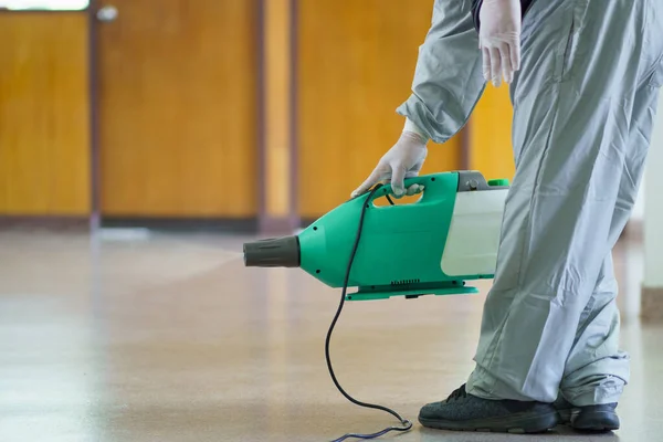 Disinfectant sprayers and germs that adhere on objects on the surface.